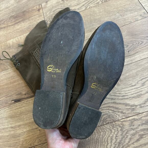 Sbicca Gusto Khaki Suede OTK Boots Boho Western Nasty Gal Collab 7.5 - Picture 5 of 9